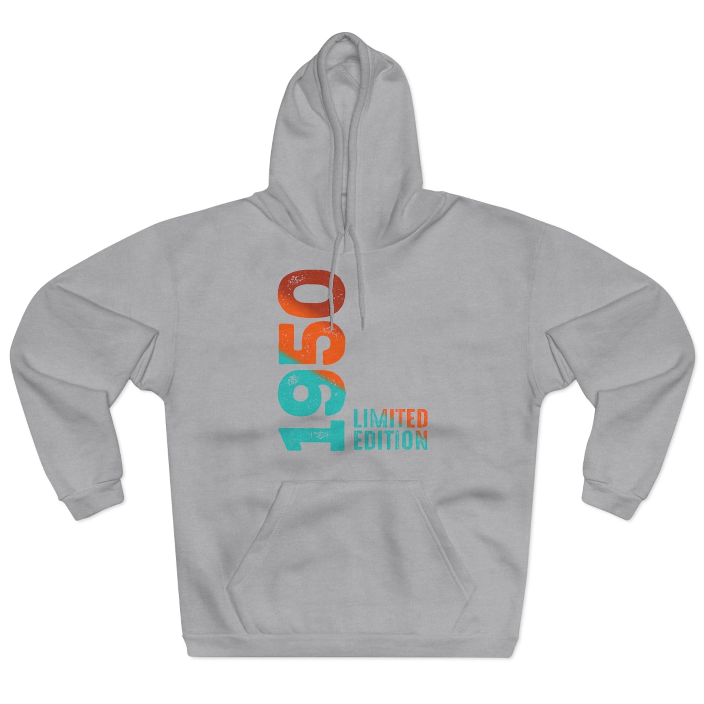 Limited Edition 1950 Geburtstag Orange-Blau Pullover Hoodie
