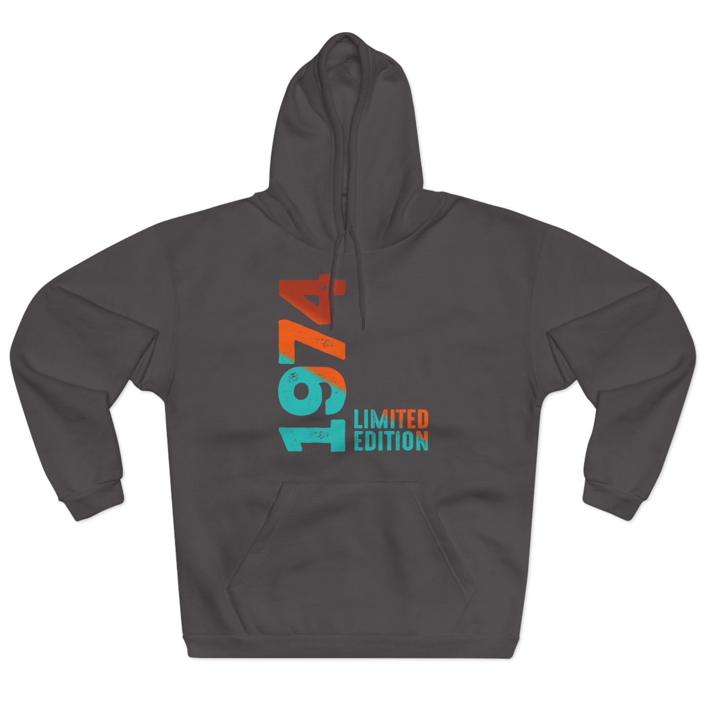 Limited Edition 1974 Geburtstag Orange-Blau Pullover Hoodie