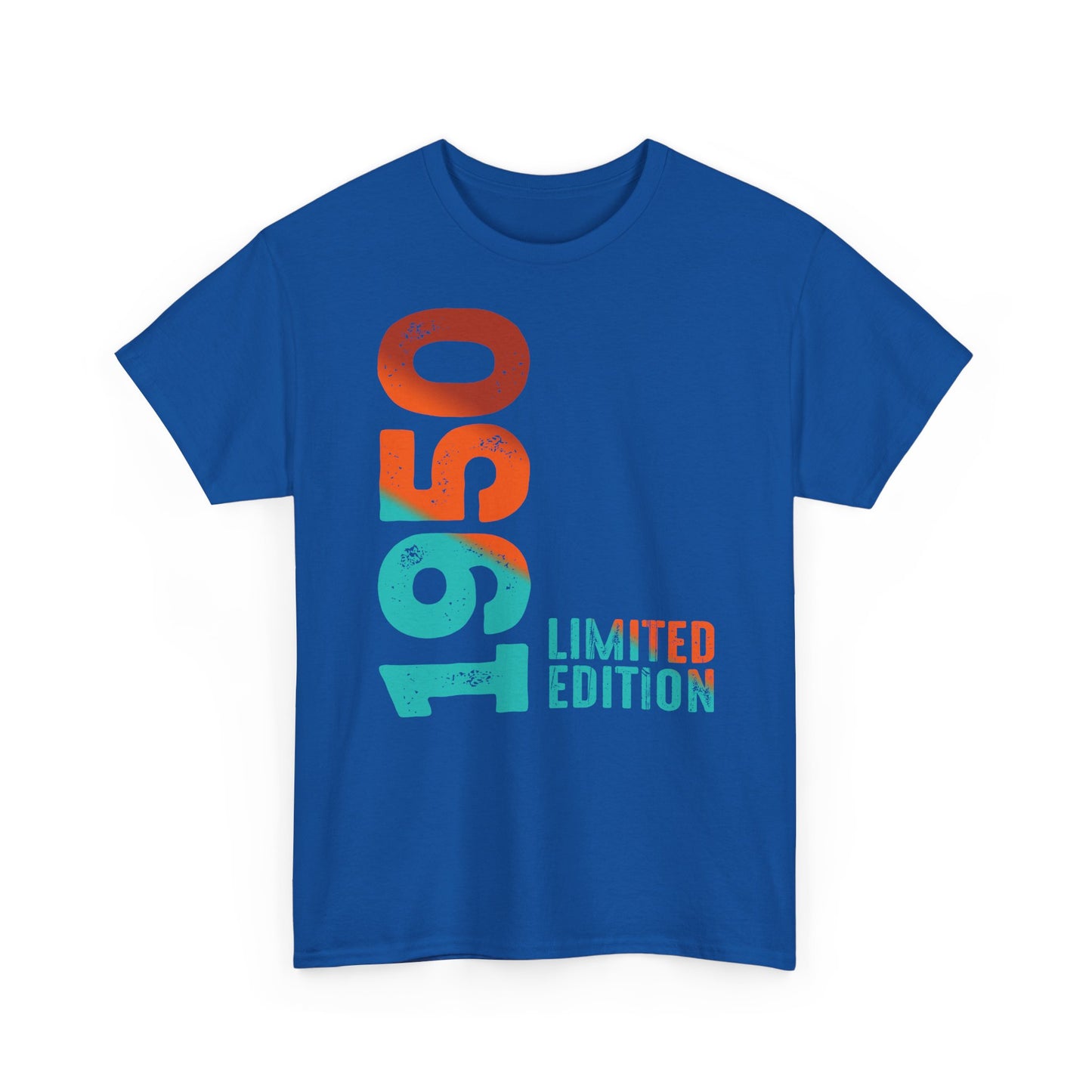 Limited Edition 1950 Geburtstag Orange-Blau T-Shirt