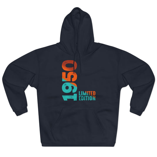 Limited Edition 1950 Geburtstag Orange-Blau Pullover Hoodie