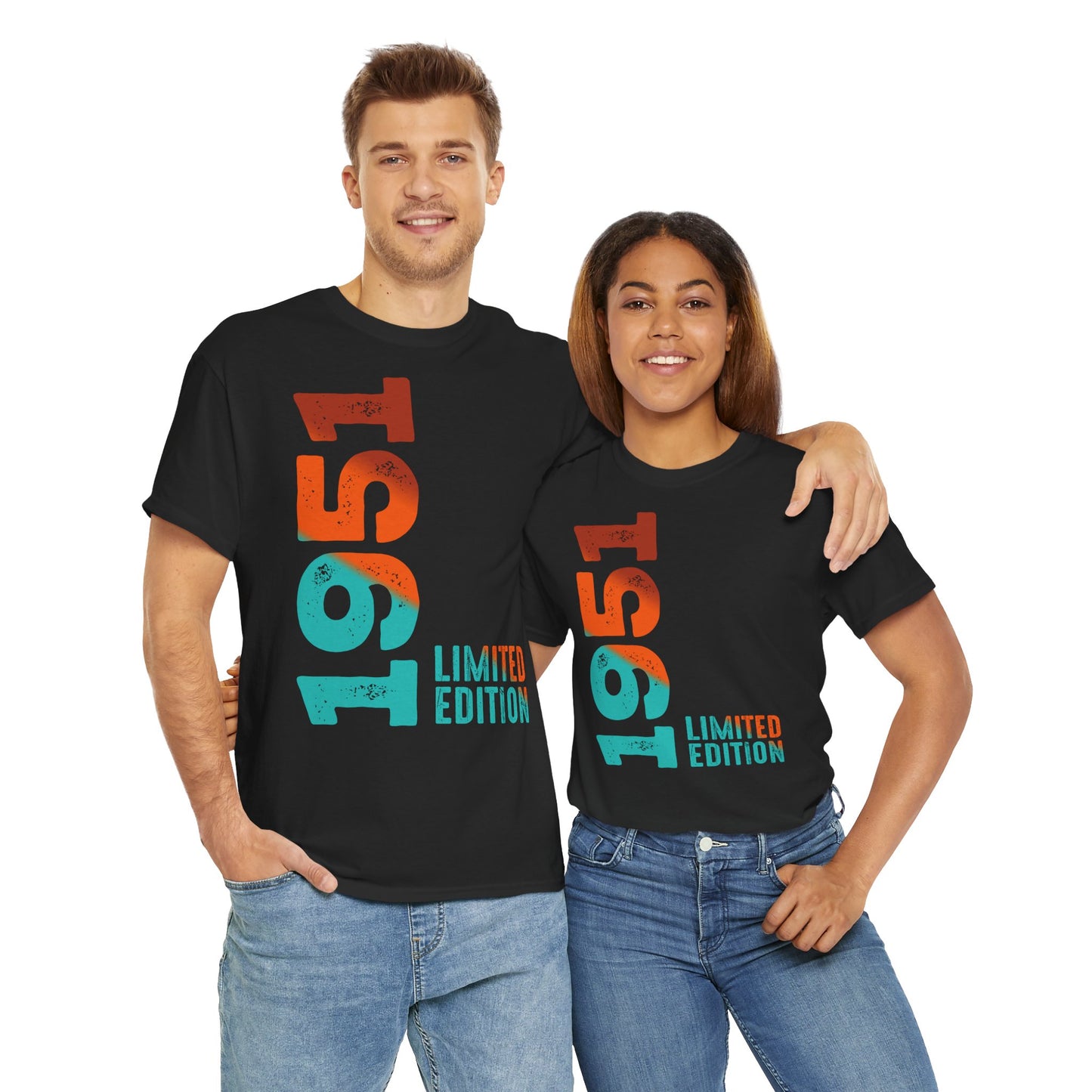 Limited Edition 1951 Geburtstag Orange-Blau T-Shirt
