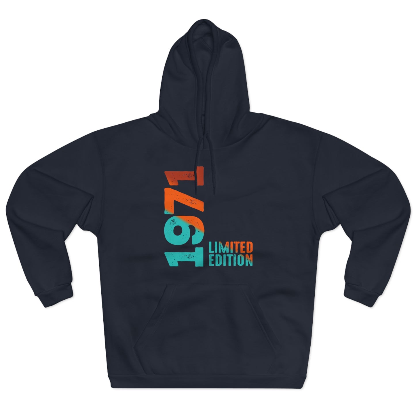 Limited Edition 1971 Geburtstag Orange-Blau Pullover Hoodie