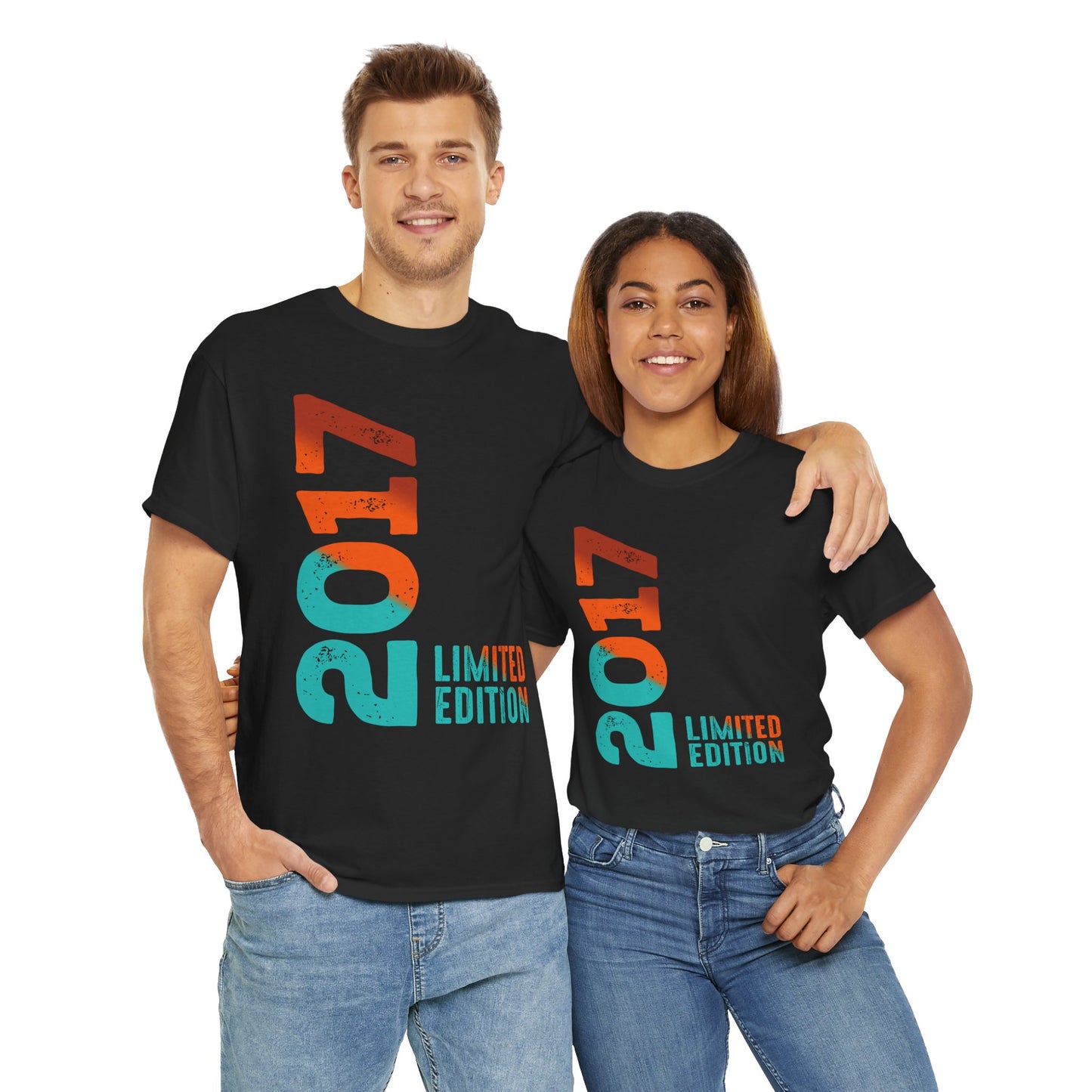 Limited Edition 2017 Geburtstag Orange-Blau T-Shirt