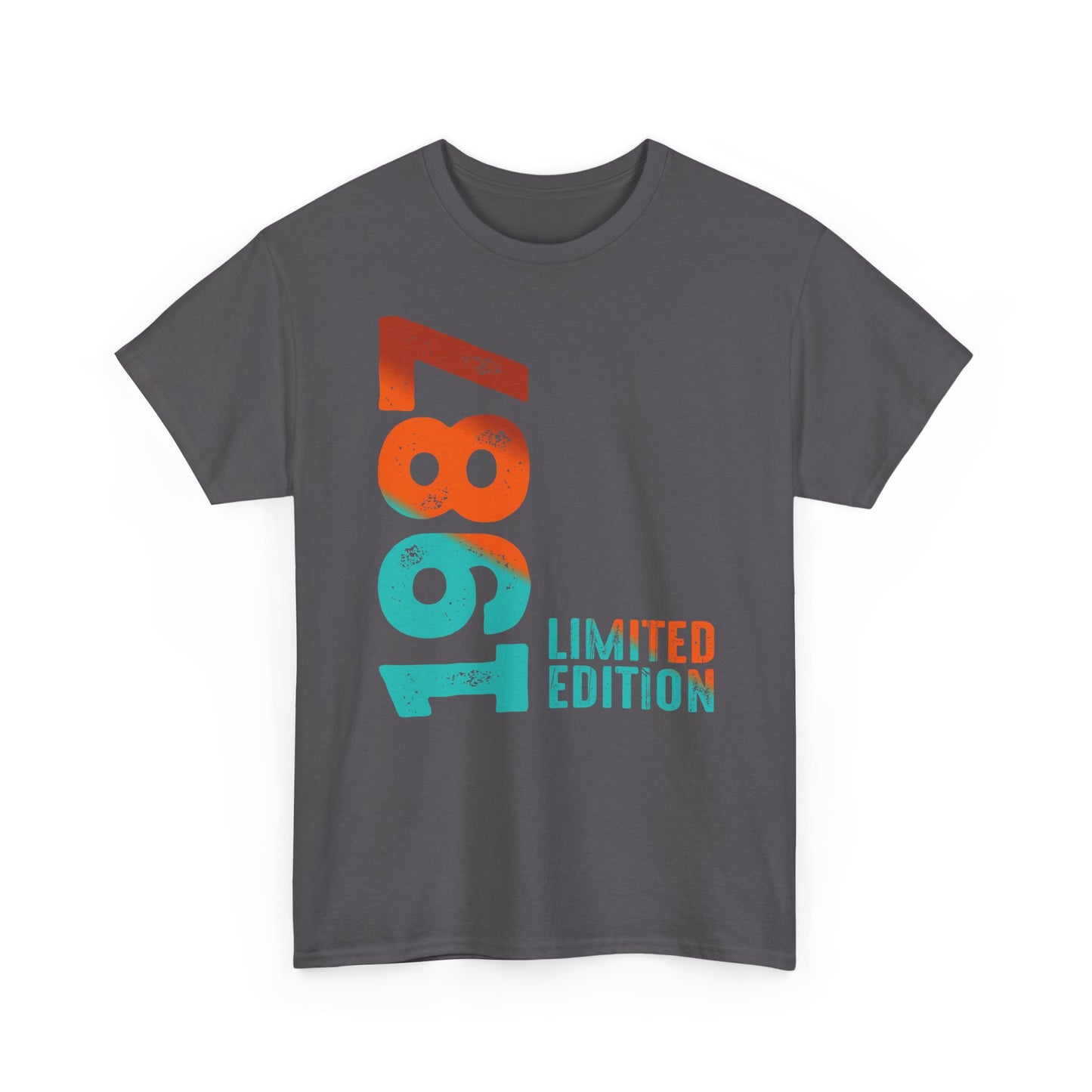 Limited Edition 1987 Geburtstag Orange-Blau T-Shirt