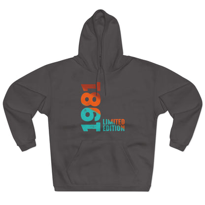 Limited Edition 1981 Geburtstag Orange-Blau Pullover Hoodie