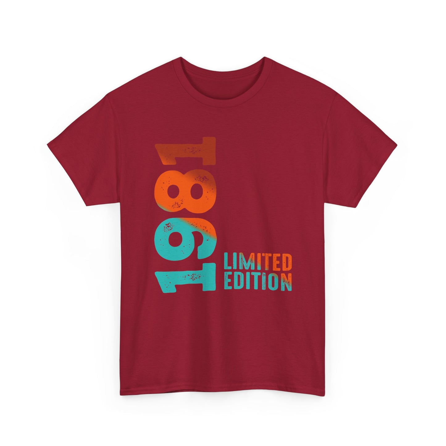 Limited Edition 1981 Geburtstag Orange-Blau T-Shirt