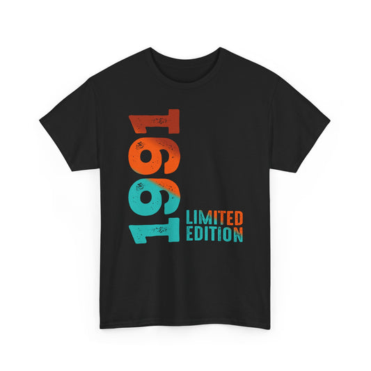 Limited Edition 1991 Geburtstag Orange-Blau T-Shirt