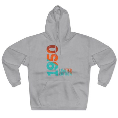 Limited Edition 1950 Geburtstag Orange-Blau Pullover Hoodie