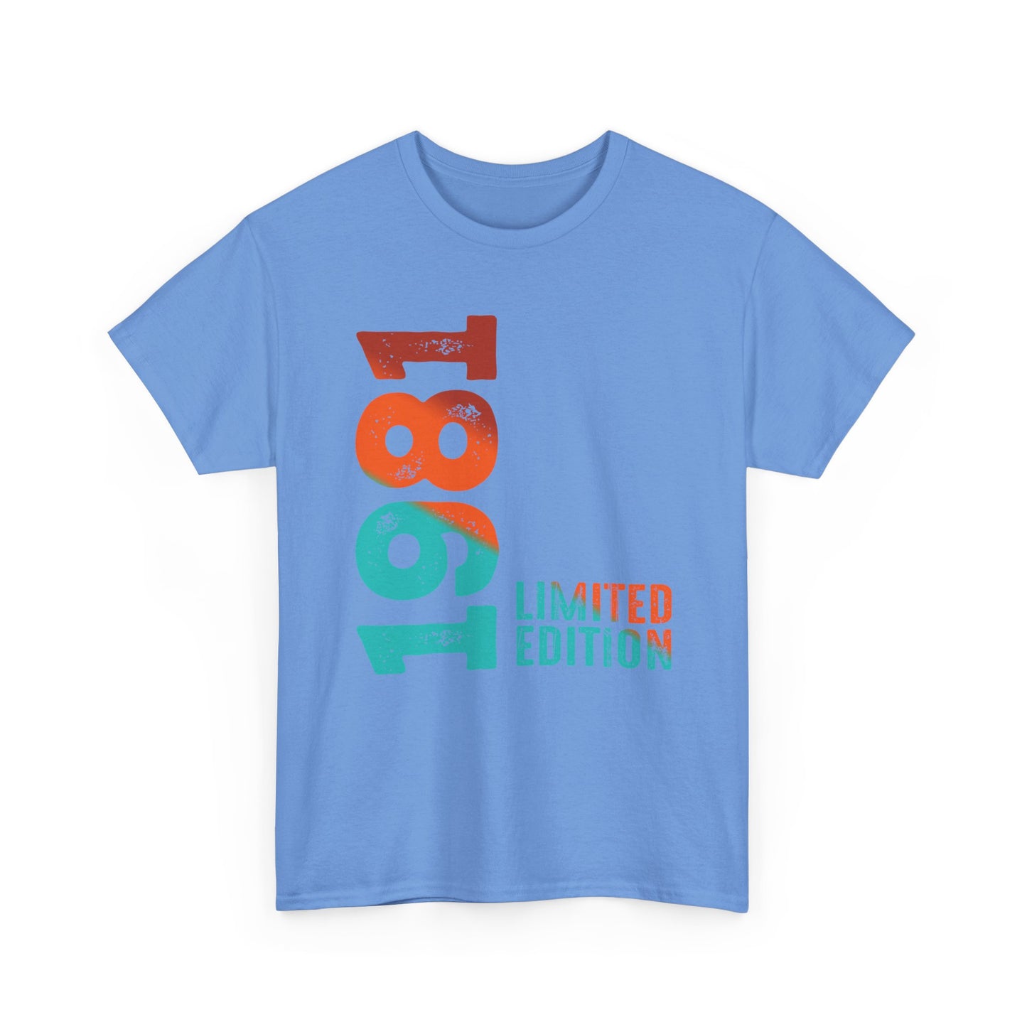 Limited Edition 1981 Geburtstag Orange-Blau T-Shirt