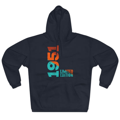 Limited Edition 1951 Geburtstag Orange-Blau Pullover Hoodie