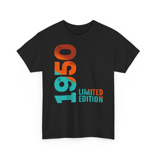 Limited Edition 1950 Geburtstag Orange-Blau T-Shirt