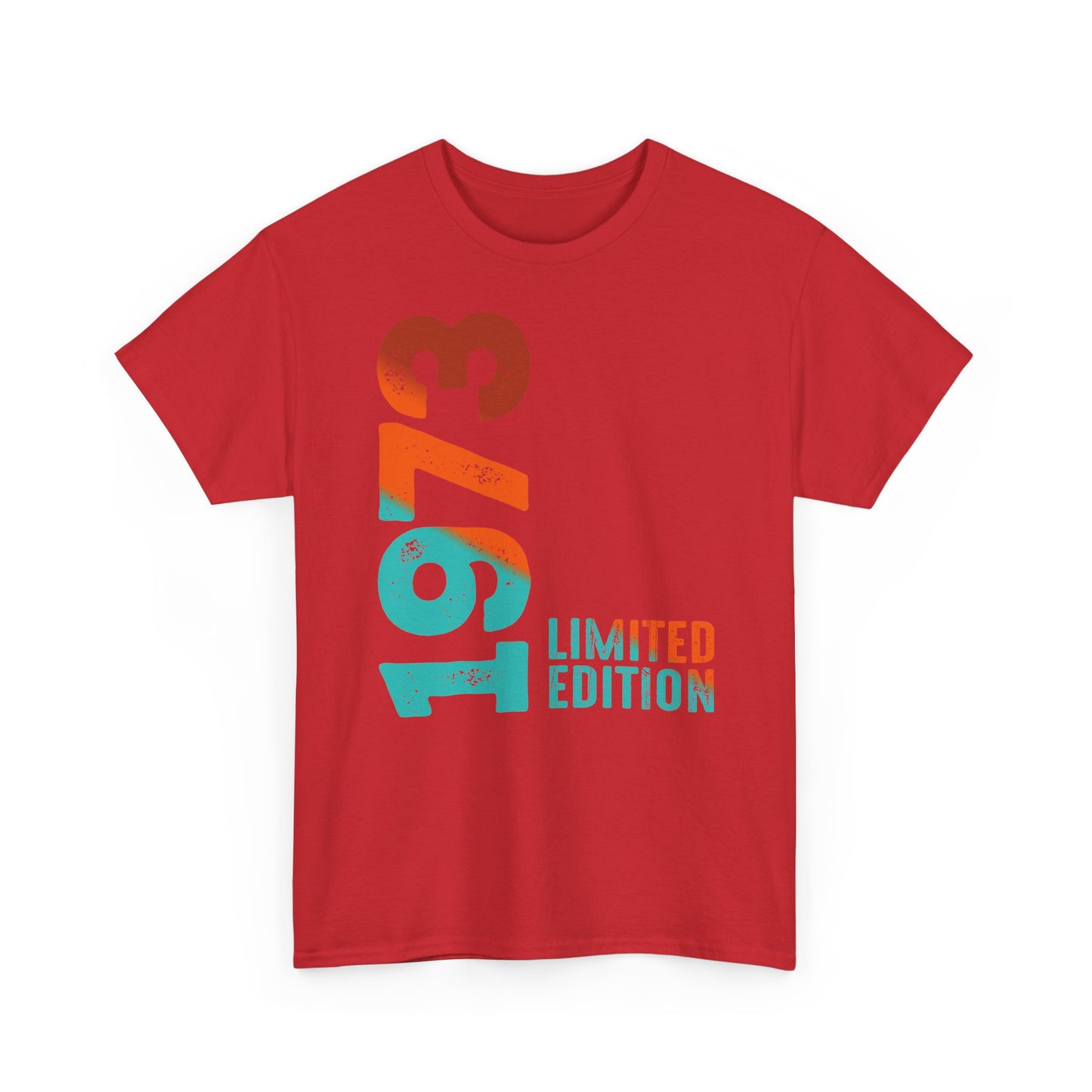 Limited Edition 1973 Geburtstag Orange-Blau T-Shirt