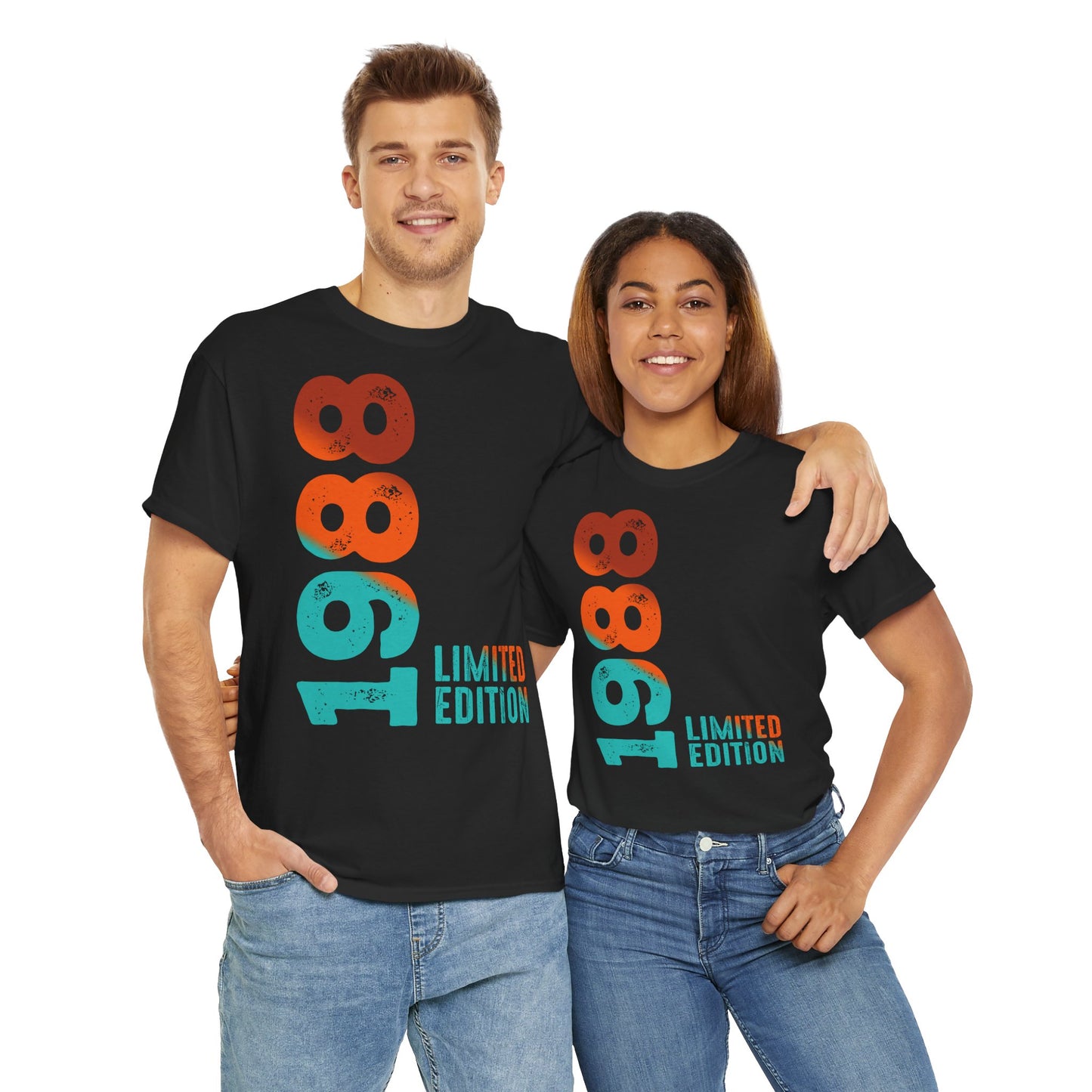 Limited Edition 1988 Geburtstag Orange-Blau T-Shirt