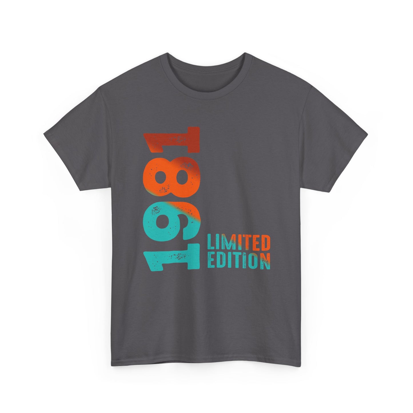 Limited Edition 1981 Geburtstag Orange-Blau T-Shirt