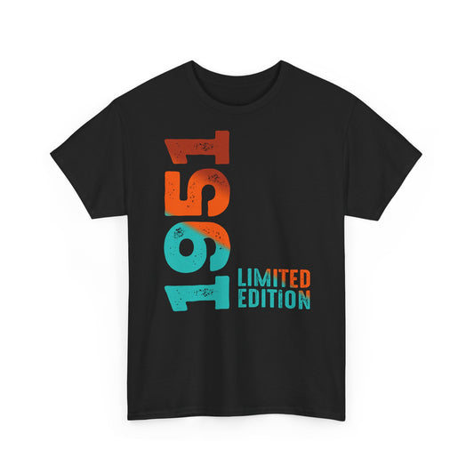 Limited Edition 1951 Geburtstag Orange-Blau T-Shirt