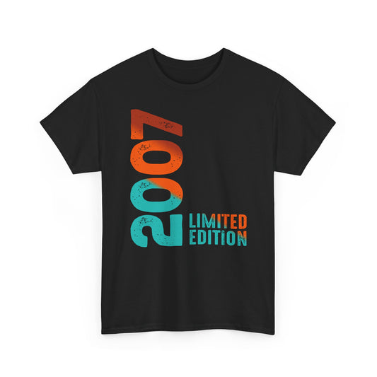 Limited Edition 2007 Geburtstag Orange-Blau T-Shirt