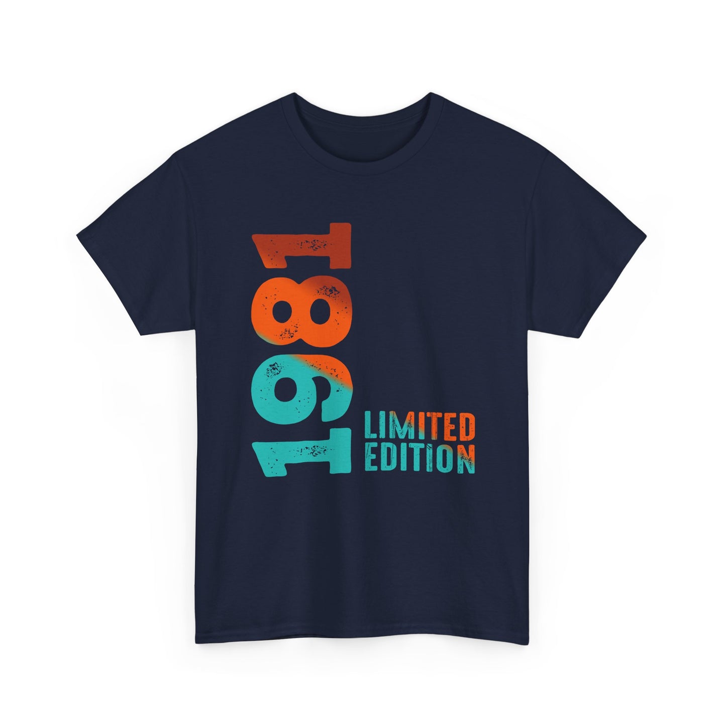 Limited Edition 1981 Geburtstag Orange-Blau T-Shirt