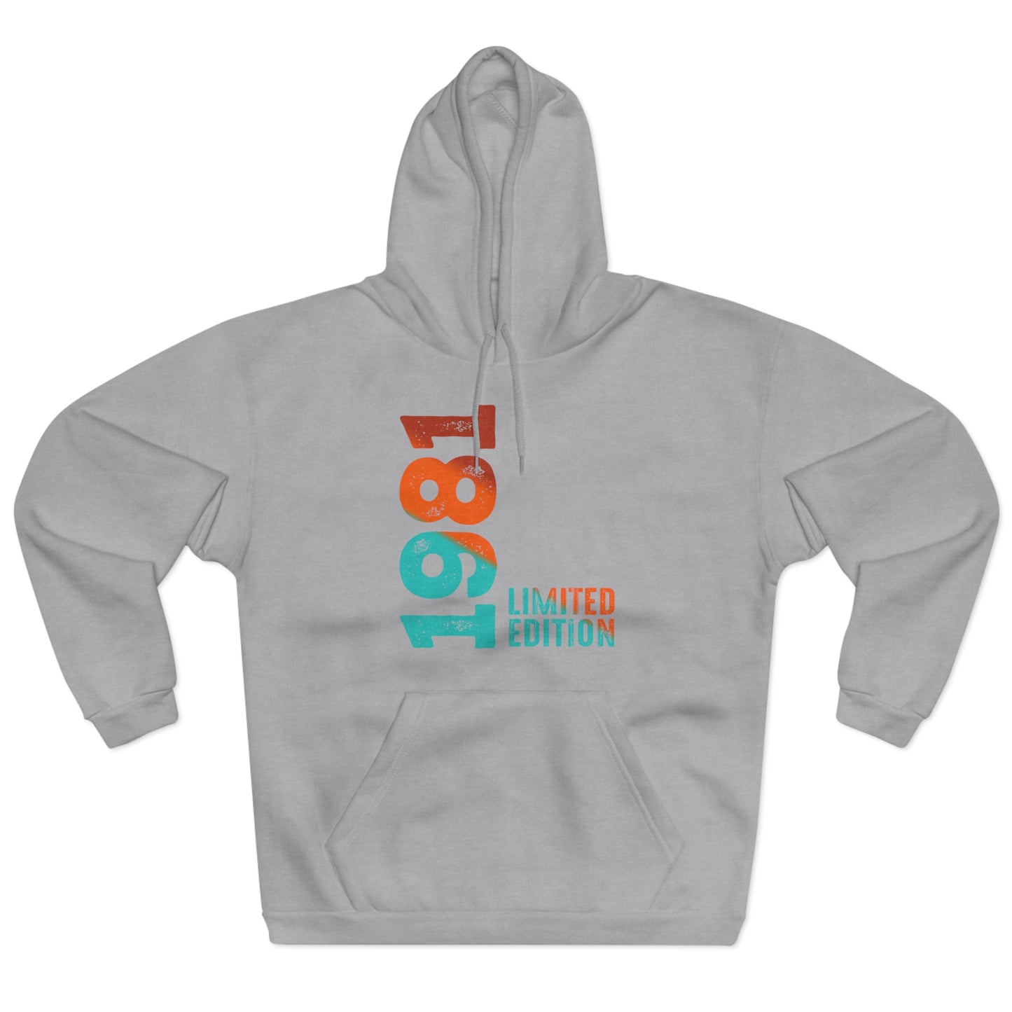 Limited Edition 1981 Geburtstag Orange-Blau Pullover Hoodie