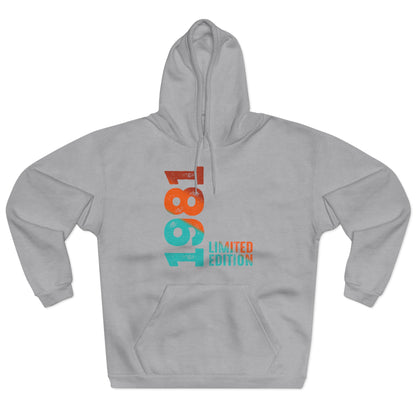 Limited Edition 1981 Geburtstag Orange-Blau Pullover Hoodie