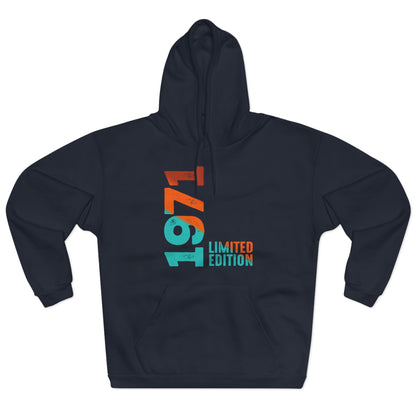 Limited Edition 1971 Geburtstag Orange-Blau Pullover Hoodie